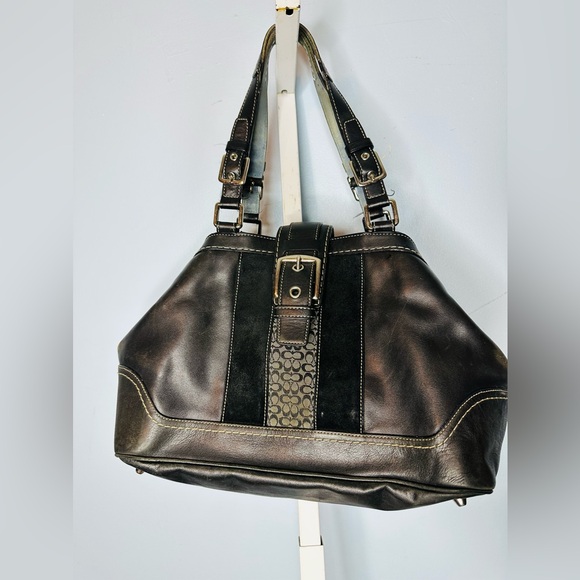 Coach leather suede patchwork black - Picture 3 of 5